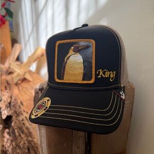 Goorin Bros “King” Black and Tan Penguin Trucker Hat